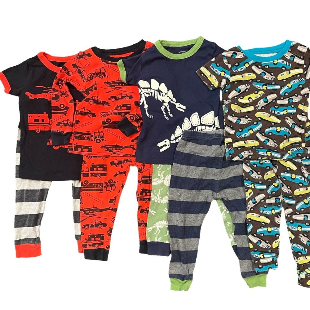 Carters Toddler‎ Boys 18M Pajama Set Lot 4 Snug Fit Cotton 2 Piece Pajamas